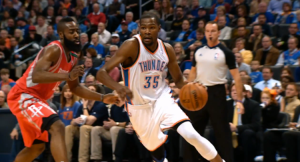 James Harden will try to match Kevin Durant in their first-round series.