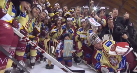 Geneve Servette took down CSKA Moscow to win the 2013 Spengler Cup (Screen shot from http://youtu.be/O1QkAEcVdtM)